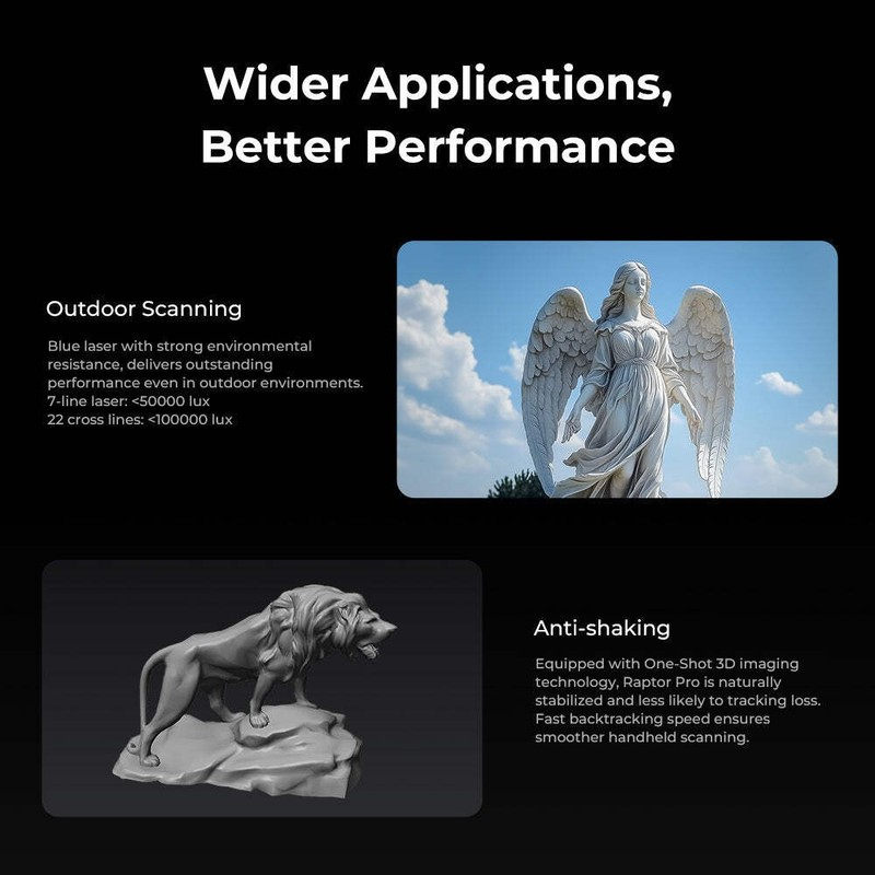 Creality Raptor Pro 3D Scanner | High-Speed Hybrid Blue Laser & NIR gallery
