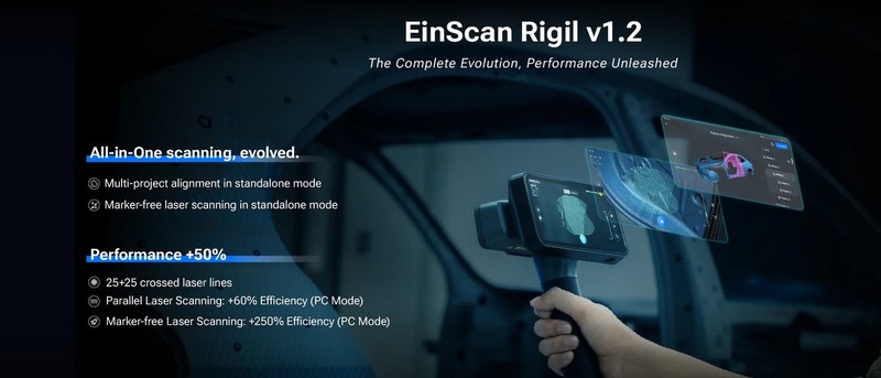 EinScan Rigil Wireless Handheld 3D Scanner 0.04mm Accuracy Laser + VCSEL IR NIB gallery