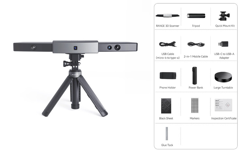 REVOPOINT RANGE 3D SCANNER - PREMIUM PACKAGE gallery
