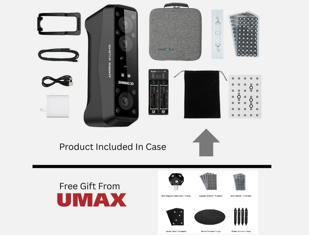 Shining3D Einstar Rockit Wireless Handheld Laser 3D Scanner+ Accessories Pro Kit gallery
