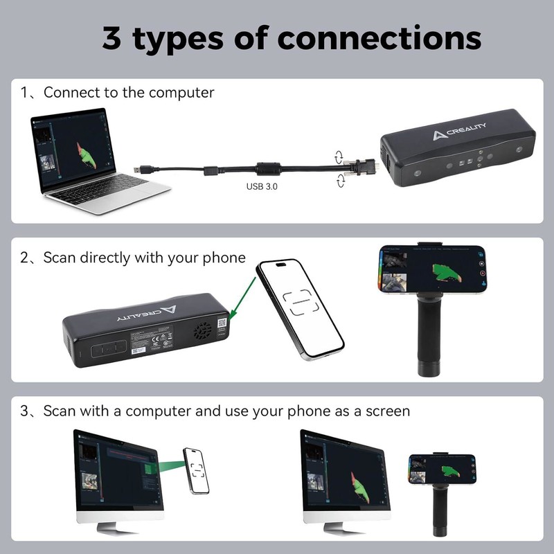 Tested Creality Otter Lite Handheld 3D Scanner AI-Powered 30fps 0.05mm Accuracy gallery