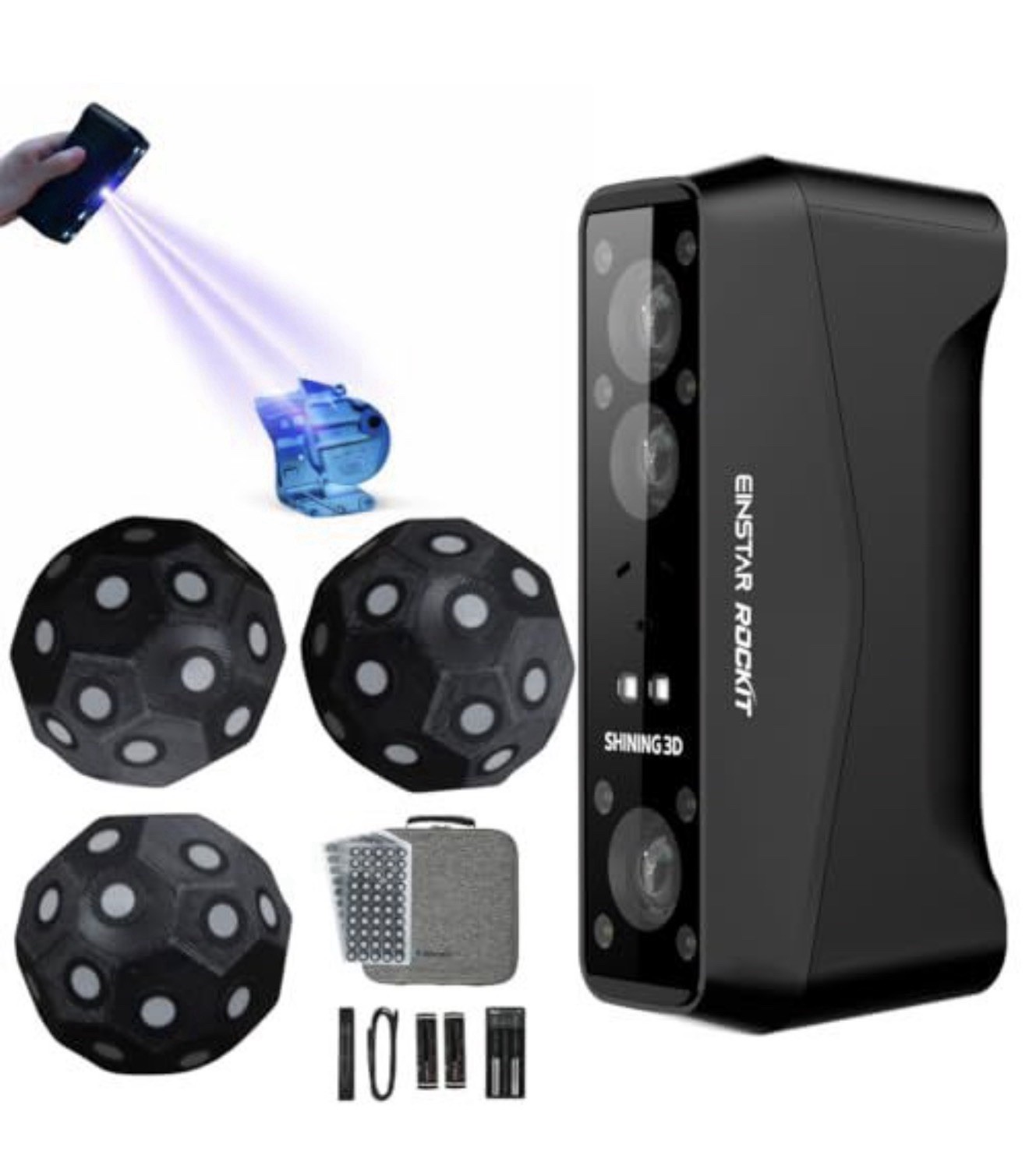 Shining3D Einstar Rockit Wireless Handheld Laser 3D Scanner Full Kit Case gallery