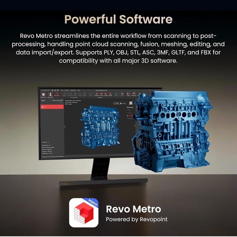Revopoint MetroY Ultra Laser 3D Scanner for3D Printing Handheld/Standard Edition gallery