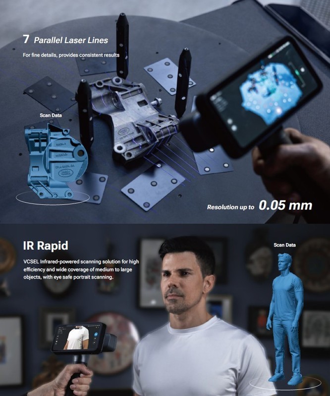 Shining3D EinScan Rigil v1.2 Wireless Tri-Mode 3D Laser Scanner +Software & More gallery