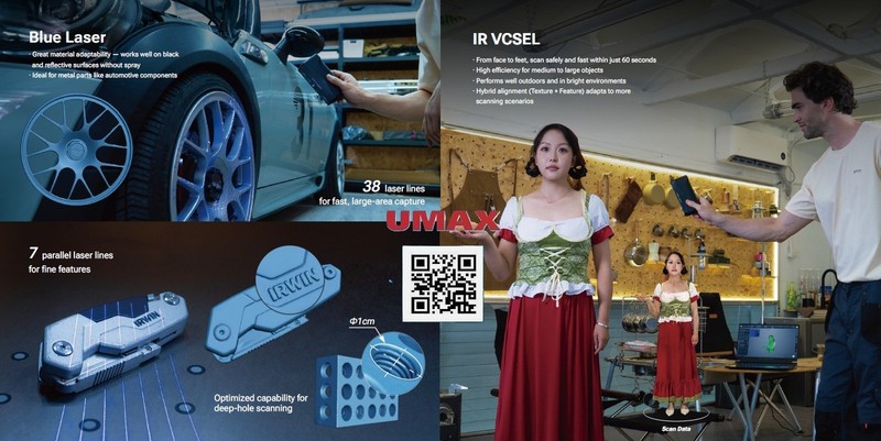 EINSTAR Rockit 3D Scanner Blue Laser + IR Rapid Mode High Speed 2.8M Pts/s Porta gallery
