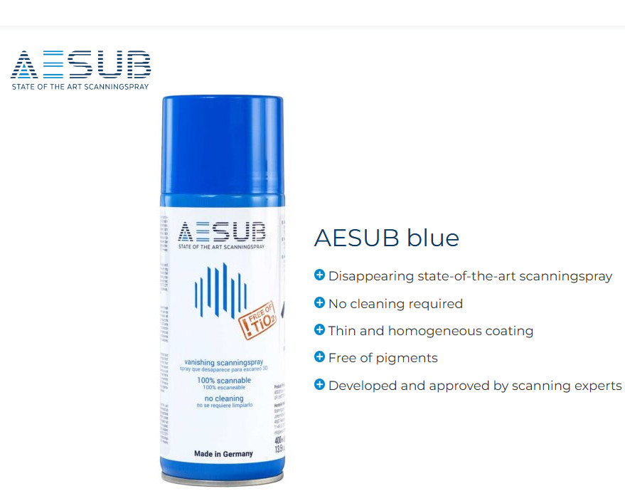 1 Can AESUB Blue Scanning Spray Universal self-evaporating Use w all 3D Scanner gallery