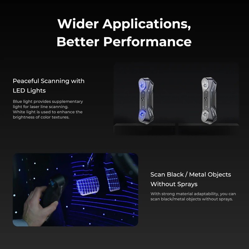 Creality Raptor Pro 3D Scanner 0.02mm Accuracy 60fps 660,000 p/s gallery