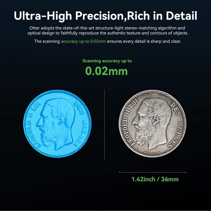 Creality 3D Scanner CR-Scan Otter for 3D Printing 10-2000mm Range Full-Color US gallery