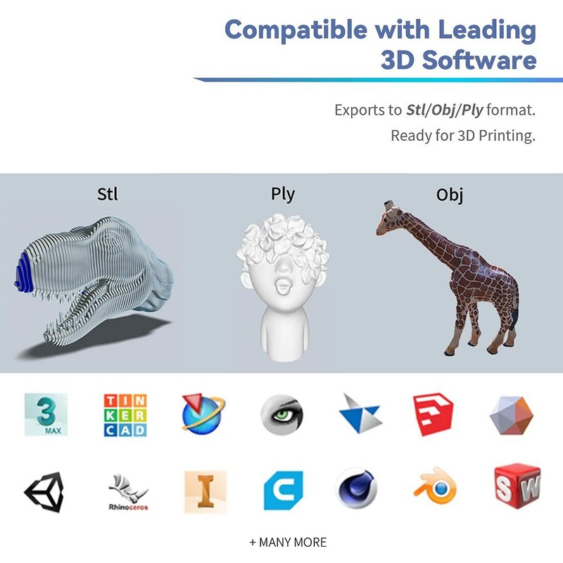 Revopoint POP 3D Scanner High Precision Handheld Scanner for Printing w/ Tripod gallery