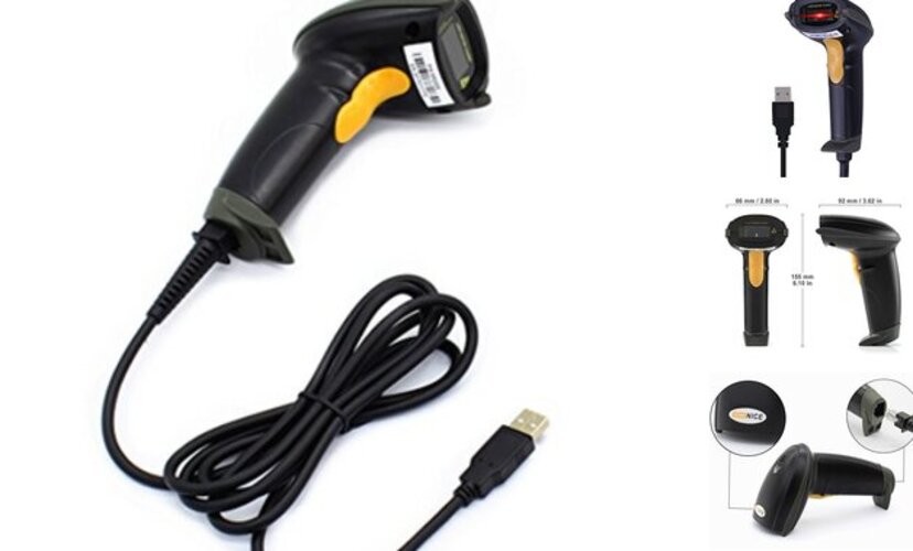 USB Laser Barcode Scanner Wired Handheld Bar Code Scanner Reader Black