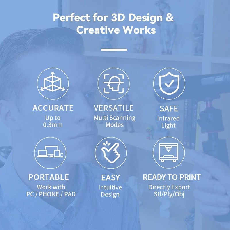 Revopoint POP 3D Scanner High Precision Handheld Scanner for Printing w/ Tripod gallery