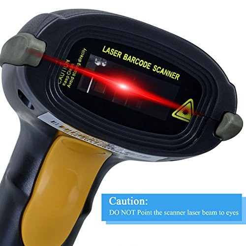 USB Laser Barcode Scanner Wired Handheld Bar Code Scanner Reader Black gallery