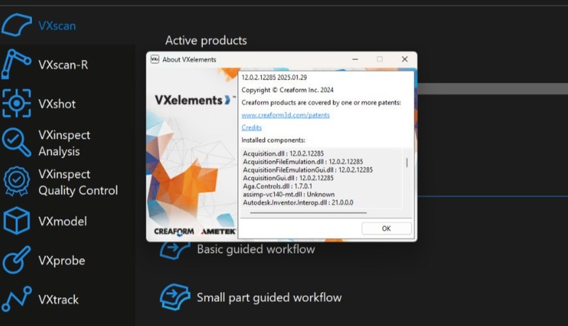 CREAFORM VXElement 12 for 3D Scanners CreaformAmetek latest edition gallery