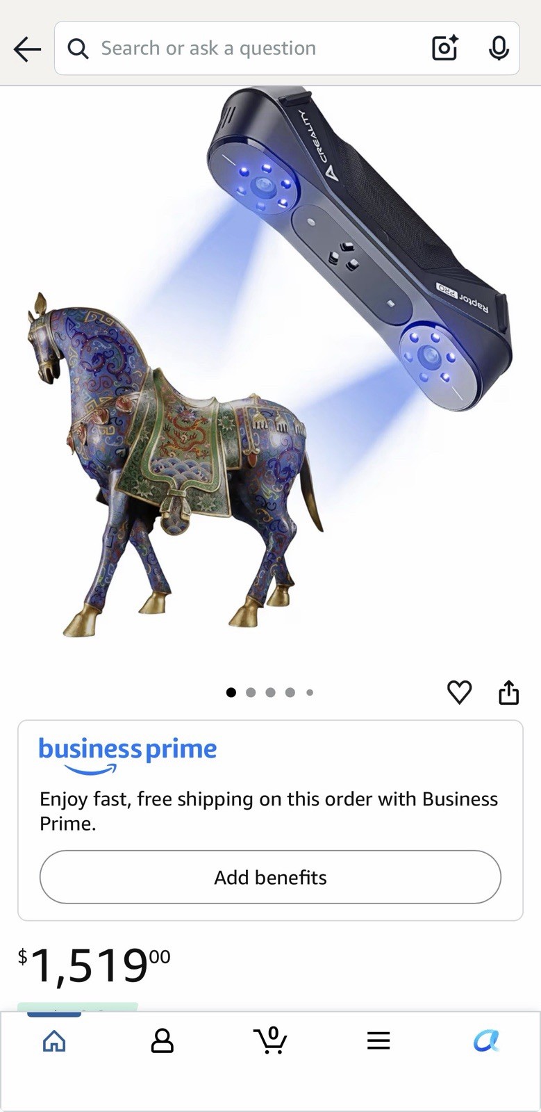Creality CR-Scan Raptor Pro Handheld 3D Scanner Hybrid Blue Laser & NIR gallery