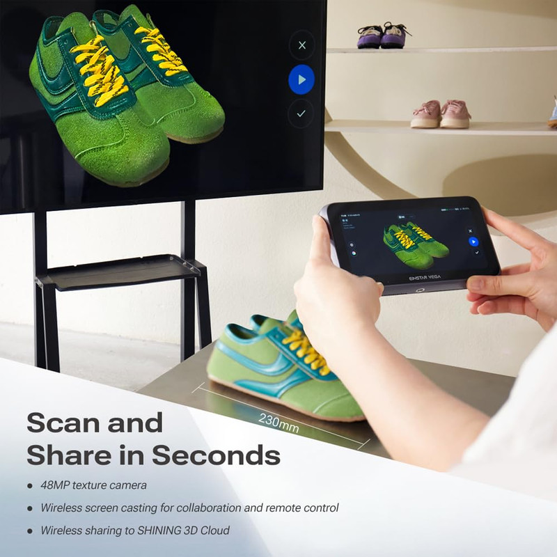 Vega 3D Scanner with Tripod, Portable Wireless 3D Scanner with All-In-One Design gallery