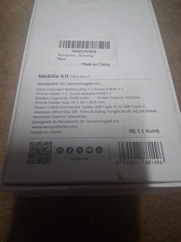(3rd Gen) Revopoint Mobile Kit - Battery Grip 5500mAh & Phone Mount for 3D... gallery