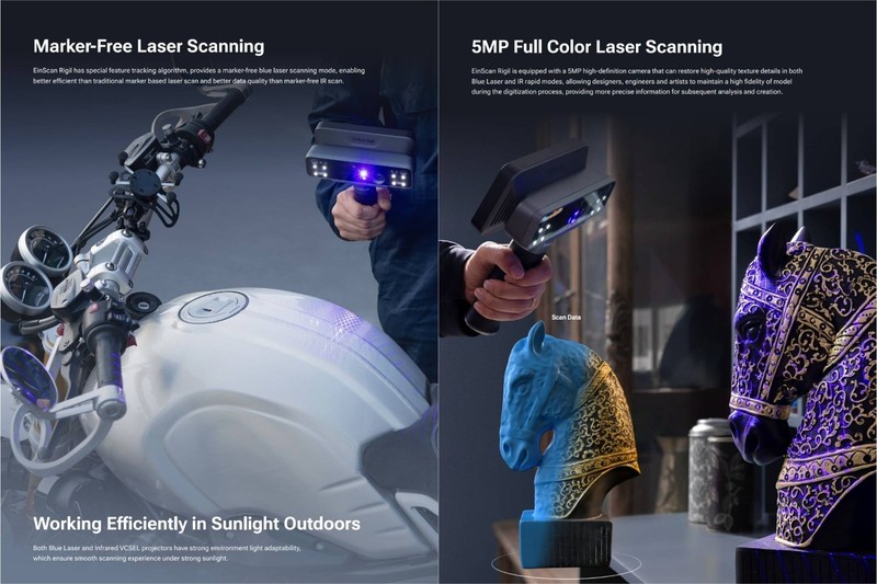 Shining3D [ EinScan Rigil ] Wireless 3D Laser Scanner with Scanning SW & Kits gallery