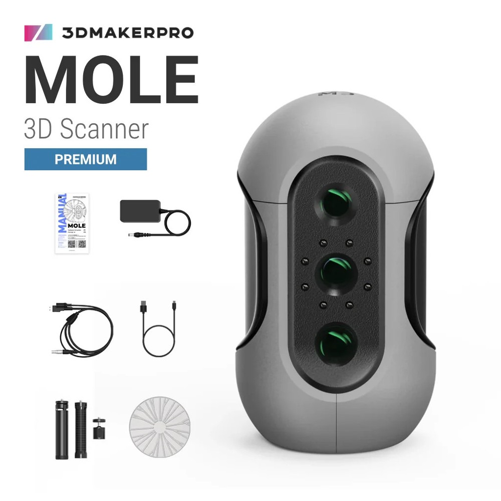 3DMakerpro Mole 3D Scanner Premium 3D Printer Accessories 0.05mm Accuracy V1M0