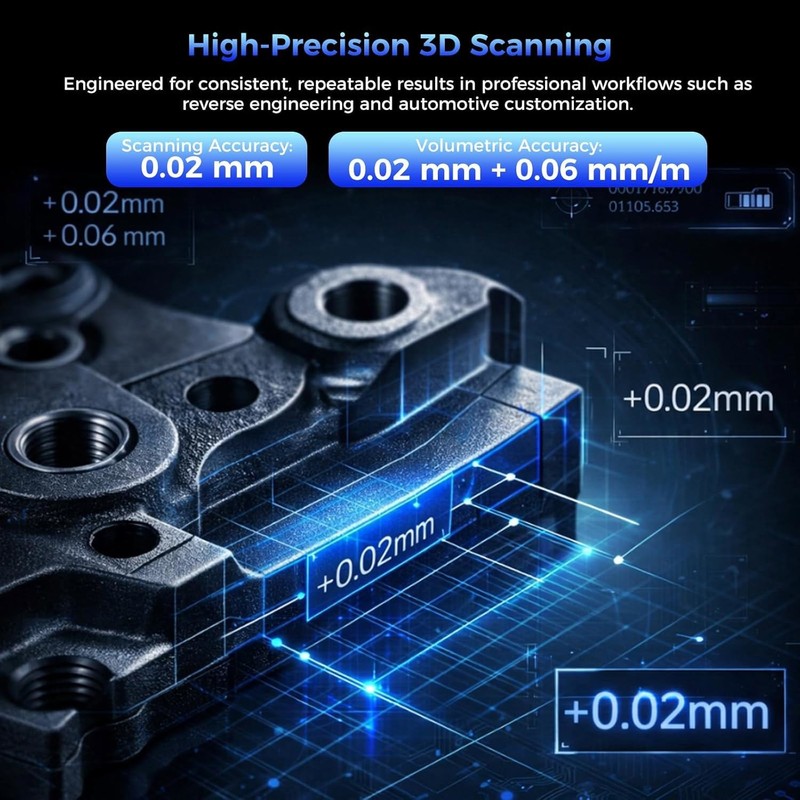 Creality Sermoon P1 Wireless 3D Scanner High-Speed Scanning Blue Laser&NIR Light gallery