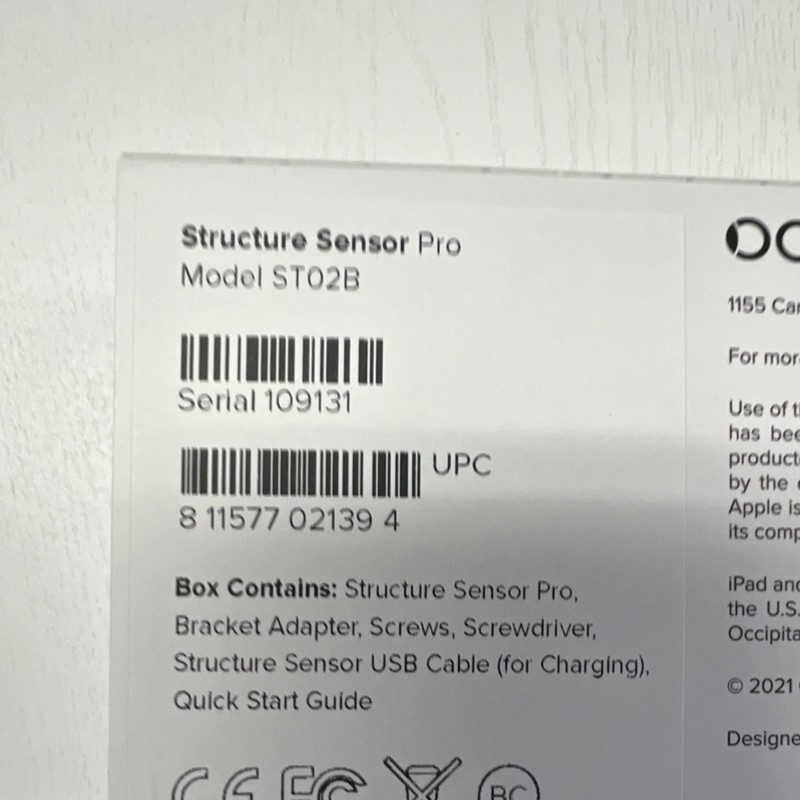 Occipital Structure Sensor Pro ST02B Handheld 3D Scanner Structured Light USB gallery