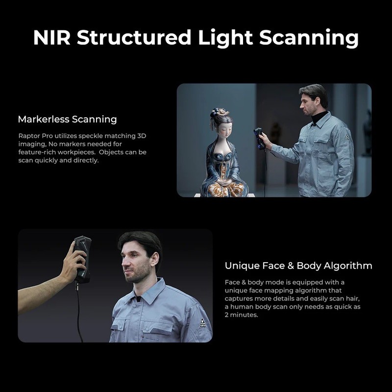 Creality Raptor Pro 3D Scanner 0.02mm Accuracy 60fps 660,000 p/s gallery