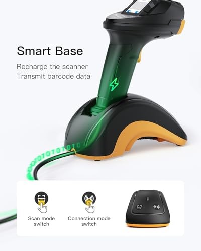 Bluetooth Barcode Scanner, 2D 1D Wireless Handheld Scanner, QR Code Scanner, gallery