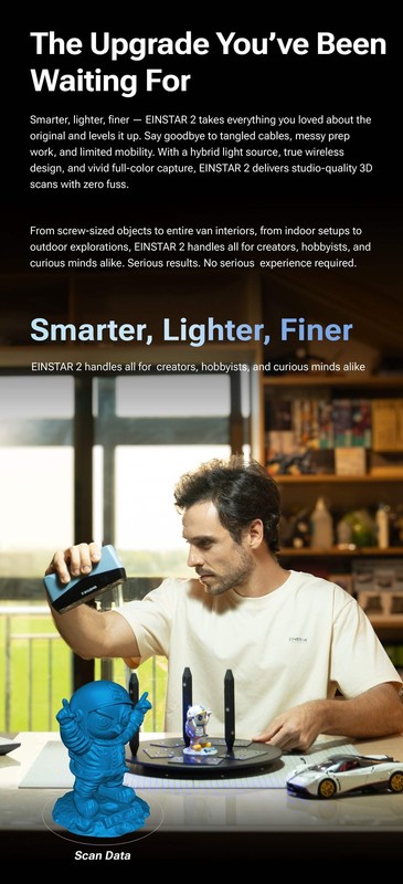 NEW EINSTAR 2 Handheld 3D Scanner - Wireless 90FPS - 0.05mm Accuracy - Color gallery