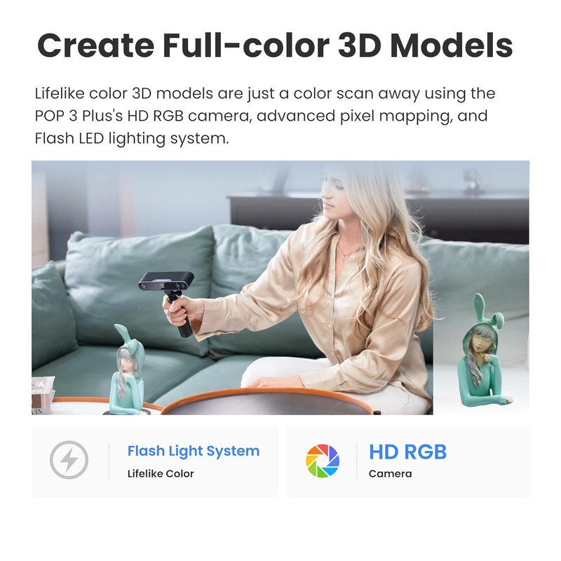 POP3 plus 3D Scanner for 3D Printing, Handheld 3D Printer Scanner 0.04Mm Precisi gallery