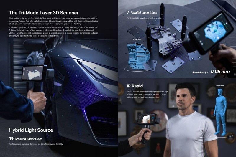Shining3D [ EinScan Rigil ] Wireless Tri-Mode 3D Laser Scanner w/ Scanning SW gallery