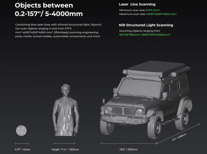 Creality RaptorX 3D Scanner For CAD Designer 0.02mm Accuracy High-precision Scan gallery