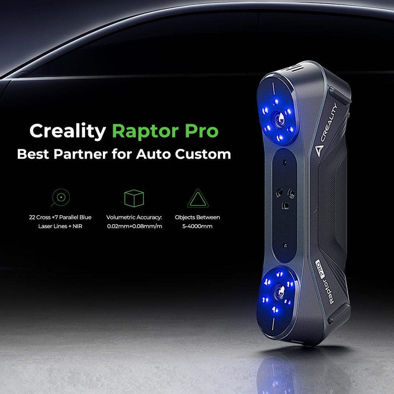 Creality Raptor Pro 3D Scanner | Hybrid Blue Laser & NIR | 0.02mm Accuracy 5K gallery