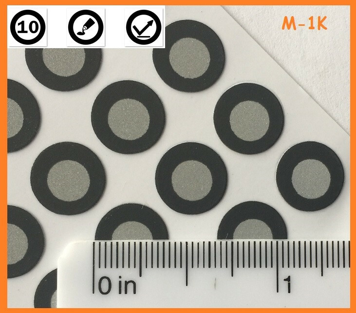 Positioning Targets for 3D Scanning M-1K, Reflective, Black Contour, QTY:1,000 gallery