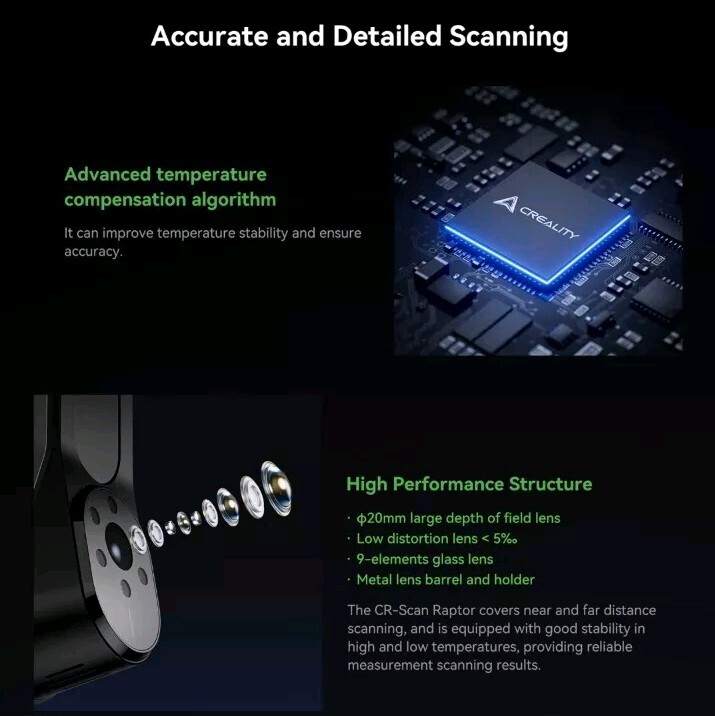 Creality CR-Scan Raptor 3D Scanner 60fps Handheld Scanner 0.02mm Accuracy H7E3 gallery