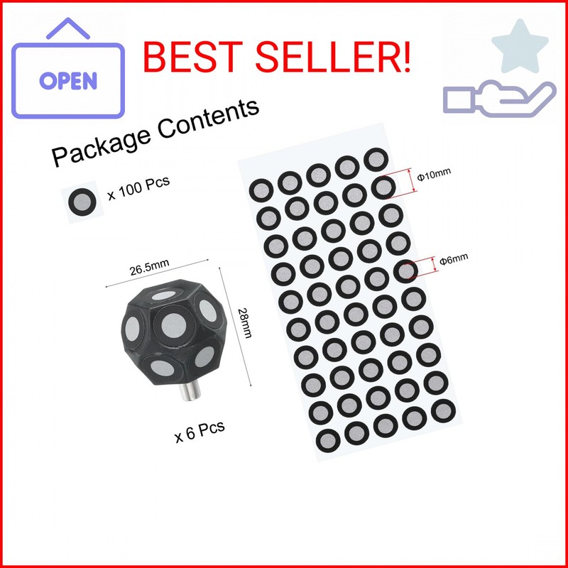 uxcell 6 Pcs 3D Magnetic Ball Marker with 100 Pcs 6x10mm 3D Scanning Markers 3D gallery