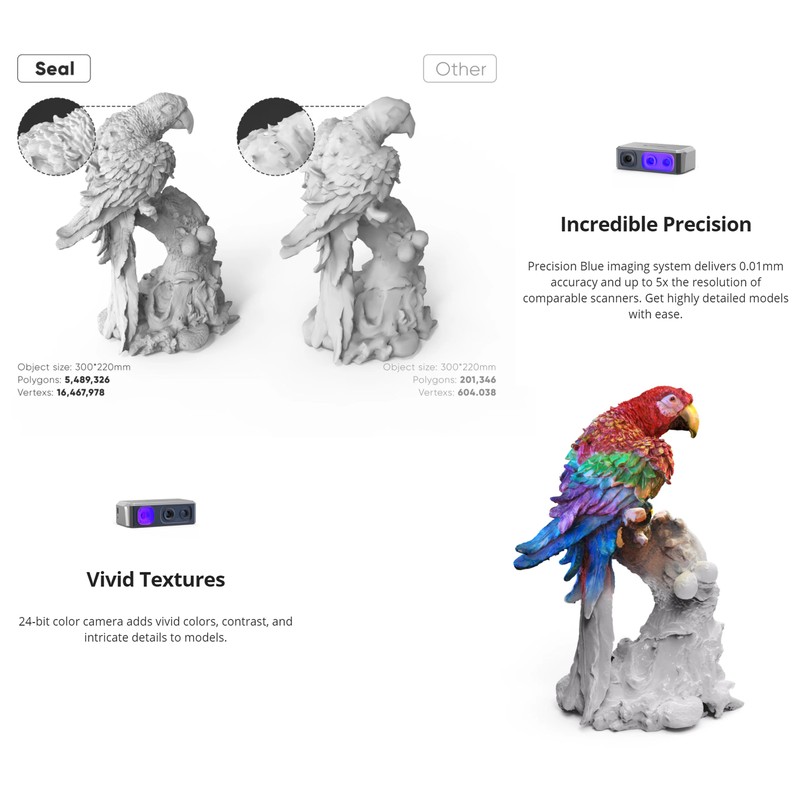 3DMakerpro Seal Handheld 3D Scanner 10FPS Anti-Shake Optical Lens Miniature Y4D7 gallery