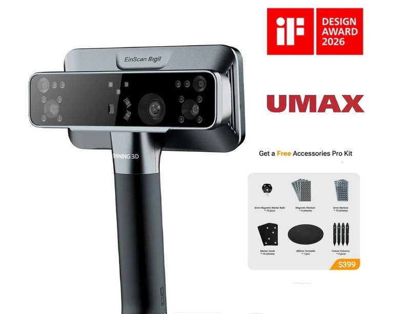 Shining3D EinScan Rigil v1.2 Wireless Tri-Mode 3D Laser Scanner +Software & More gallery