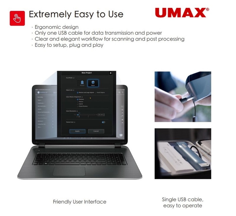 Einstar 3D Color Handheld Scanner 0.1mm Resolution with MAC OS Edition Software gallery