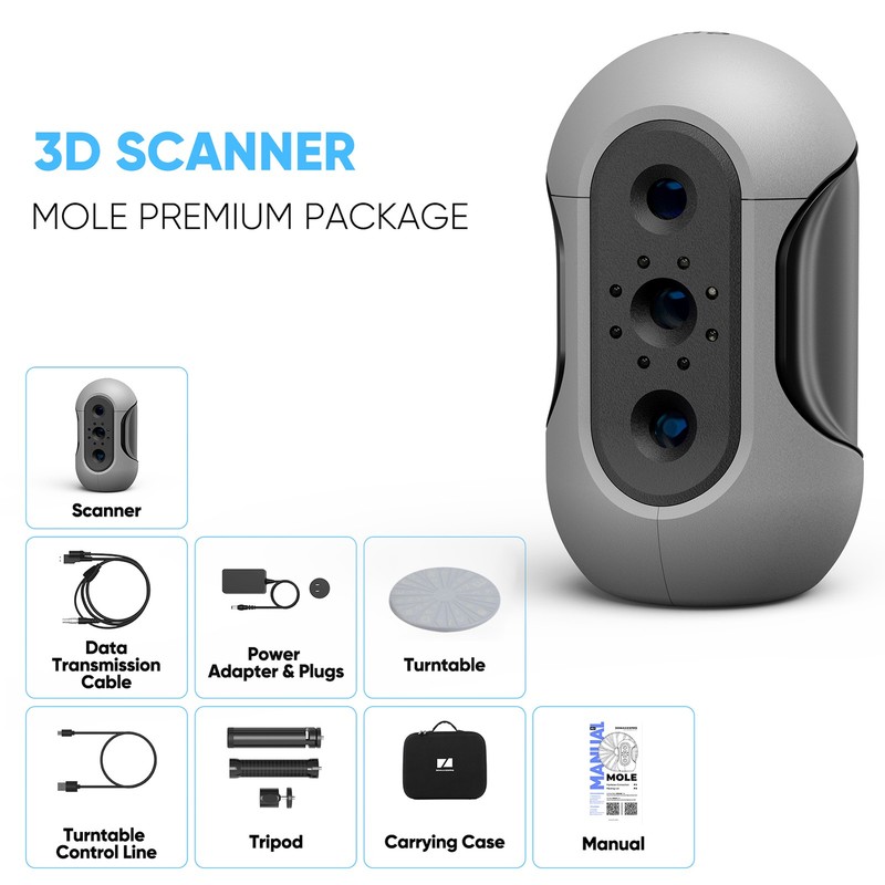 3DMakerpro Mole Handheld 3D Scanner For 3D Printer 0.05mm Accuracy & 0.1mm NRBU gallery