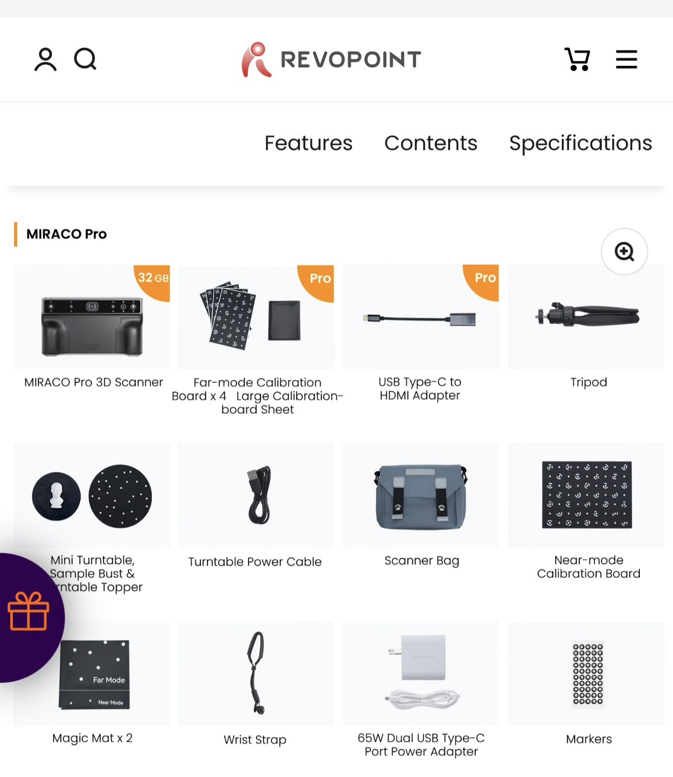 Revopoint MIRACO PRO 3D Scanner For 3D Print 0.02mm All-in-one Handheld Scan32GB gallery