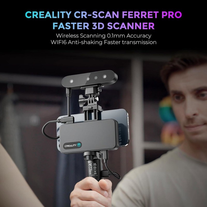 Creality CR-Scan Ferret Pro 3D Scanner Handheld Anti-Shake Wifi6 Android IOS Win gallery