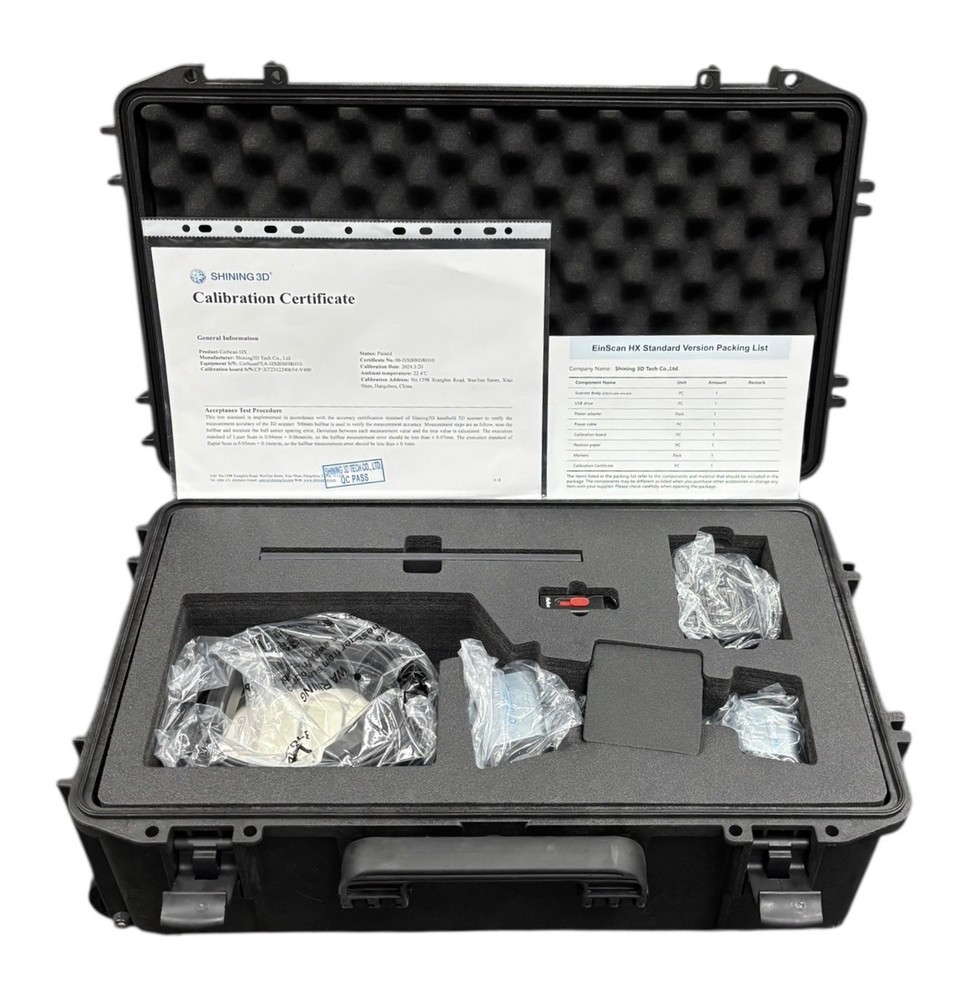 Einscan HX Hybrid Blue Laser & LED 3D Scanner w/ Hard Case, Accessories