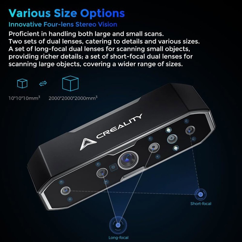 （Open Box）Creality 3D Scanner CR-Scan Otter for 3D Printing 10-2000mm Range US gallery