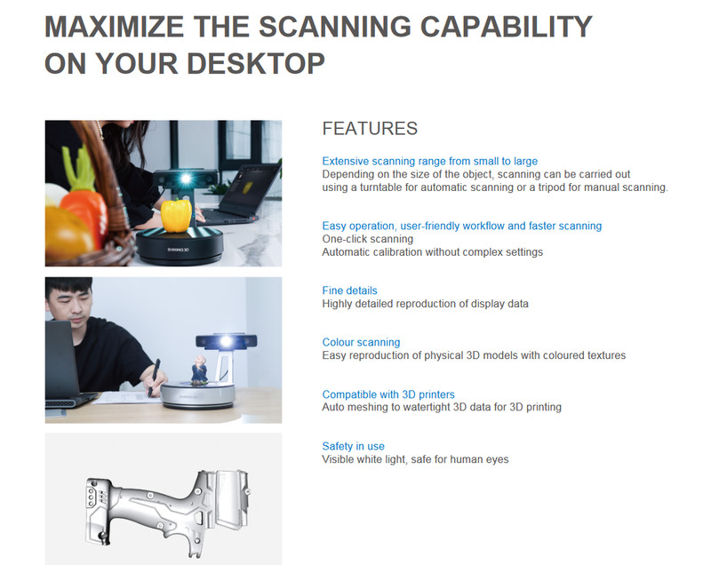 2024 EinScan SE 3D Scanner V2, Fixed/ Auto Dual Mode, Wide Scan Range For PC/Mac gallery