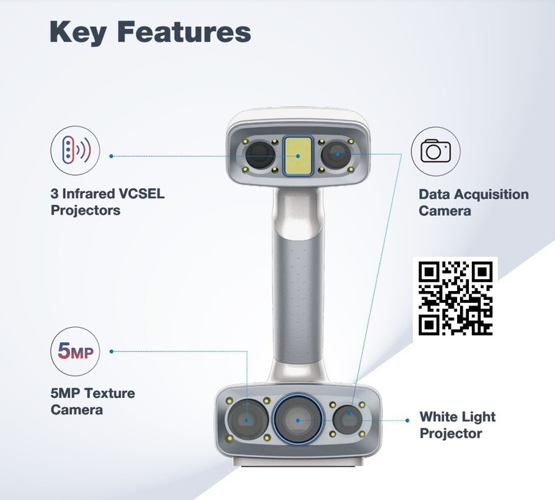 SHINING EinScan H2 Hybrid LED & Infrared Light Handheld Color 3D Scanner gallery