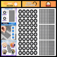 High Reflective 3D Scanner Markers – 1100 Dots, 6mm Positioning Targets, 22 Shee