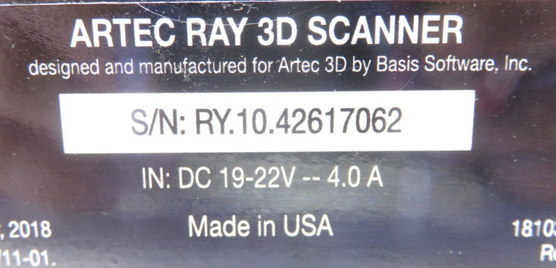Artec Ray 3D Scanner, For Parts/Repair gallery
