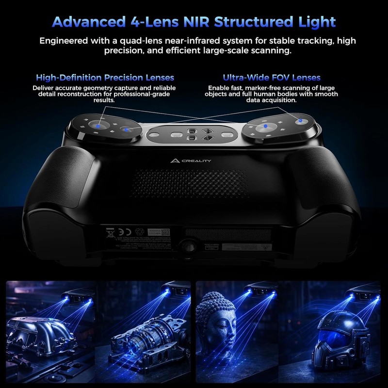 Creality Sermoon P1 Wireless 3D Scanner High-Speed Scanning Blue Laser&NIR Light gallery