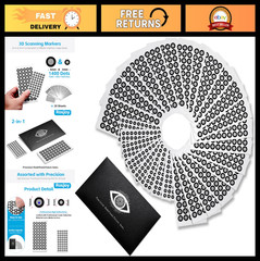 1400 High Precision 3D Scanning Markers Dots 6mm & 3mm for Accurate Tracking