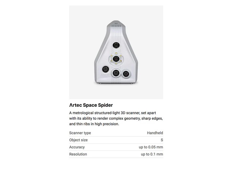 Artec Space Spider 3D Scanner (Demo Unit) gallery