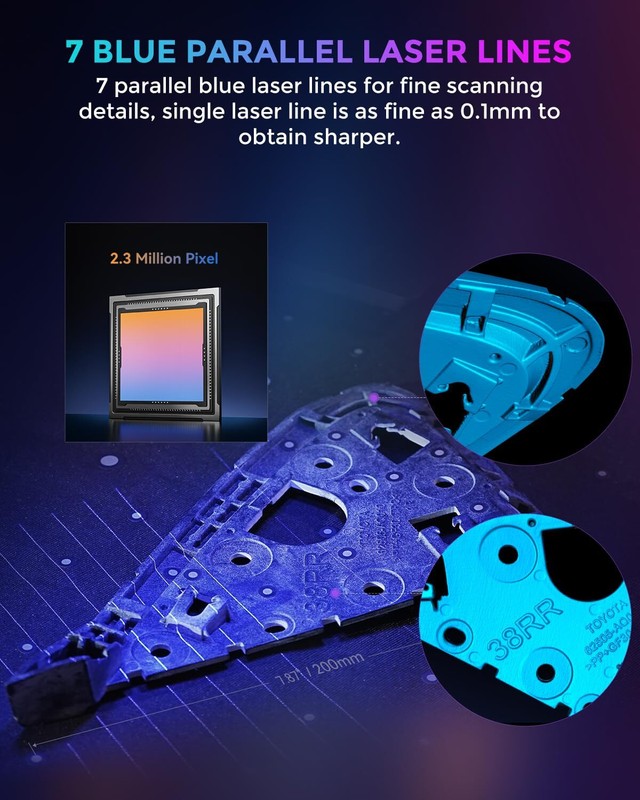 Creality CR-Scan Raptor Multiple-line Blue & NIR Consumer 3D Scanner Open Box gallery